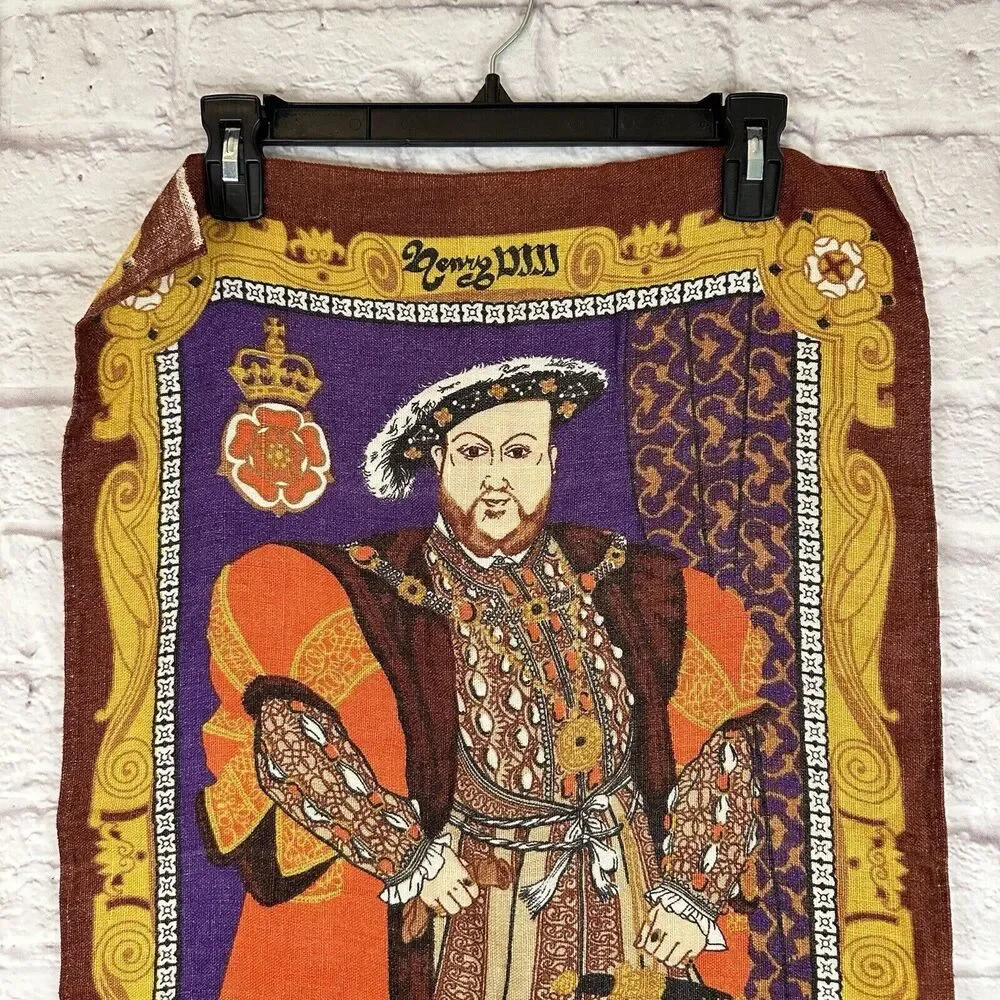 King Henry VIII England Vintage Ulster Irish Linen Kitchen Tea Towel History